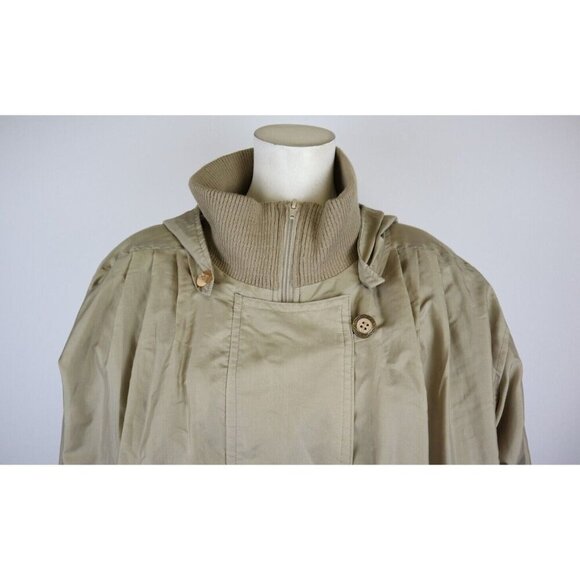 VINTAGE 80S 90S WOMEN'S BEIGE COAT - MONICA GRAY - REMOVABLE LINER & HOOD - S - Picture 5 of 13